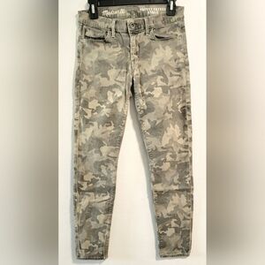 NWOT Madewell Skinny Ankle Gray Green Camo Camouflage Jeans Cotton 27 USA Made